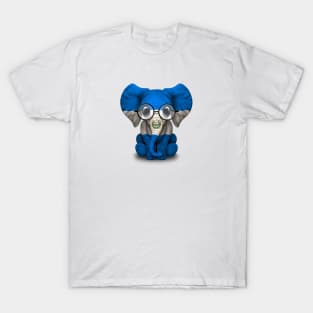 Baby Elephant with Glasses and Salvadorian Flag T-Shirt